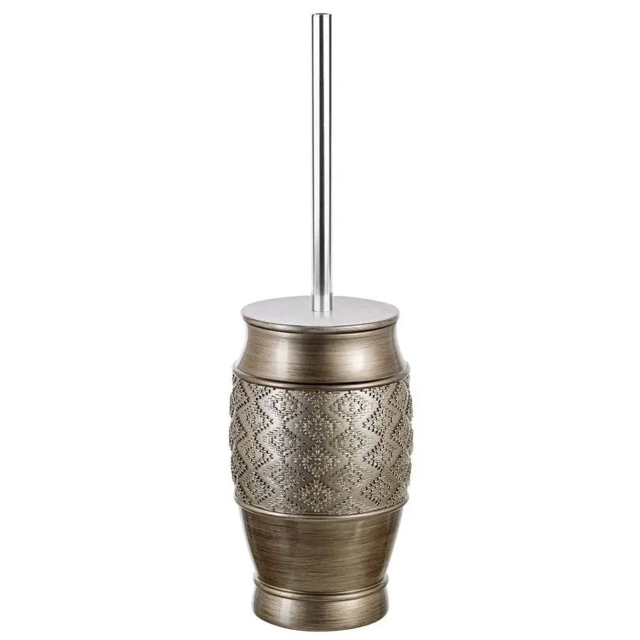 Dublin Silver Bathroom Accessories Set Complete Brushed Silver 6 Piece Bathroom Set Toilet Brush and Holder, Tissue Cover, Toot