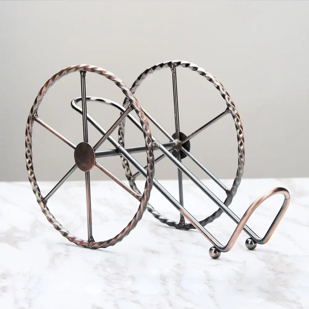 2PCS Red Bronze Metal Wine Rack for Living Room, Dining Room, Bar Storage