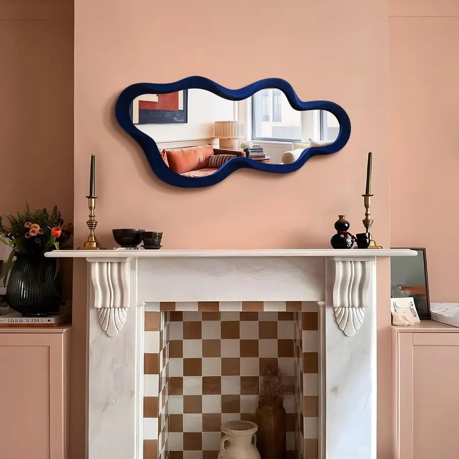 Room Mirrors for Wall Decor, 13.8x29.7 Wall Mounted Cloud Mirror for Living Room