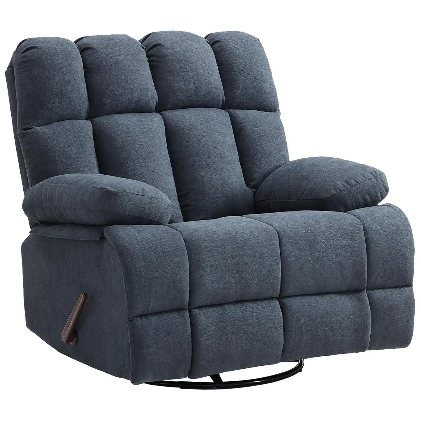 Oversized Swivel Rocker Recliner Chair Manual 350lb Wide Soft Upholstery Living Room Custom