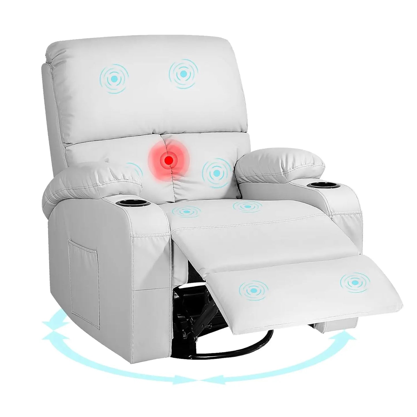 Rocking Recliner Chair, Massage Rocker Recliner Chair with Vibration Massage and Heat,360° Swivel Recliner Chairs,, Customized
