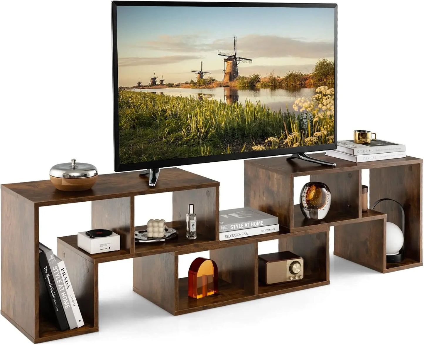 3 Pieces Console TV Stand, Free-Combination Entertainment Center for 50 55 60 65 Inch TV, Minimalist Modern.Customized