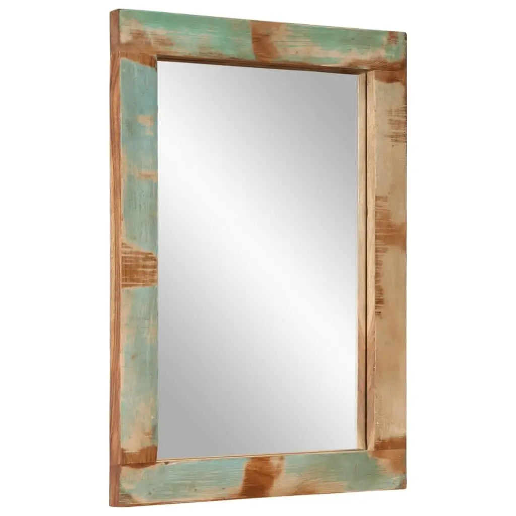 Rustic Bathroom Furniture Set, Solid Reclaimed Wood, 2-Piece Vanity Cabinet & Mirror, 13x24.4x22.8in, Farmhouse, Customized