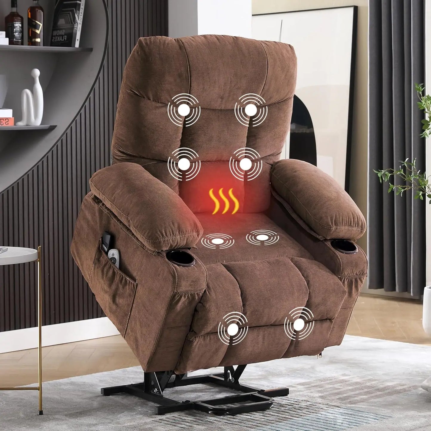 Power Lift Recliner Chair for Elderly with Vibration Massage and Lumbar Heating, Electric Lift Recliner Single Sofa, Customized