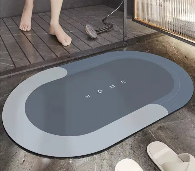 Gray Home Bath Mat Quick Drying Super Absorbent Bathroom Rug Non Slip Soft Floor Mat for Bathroom Toilet Living Room Decor