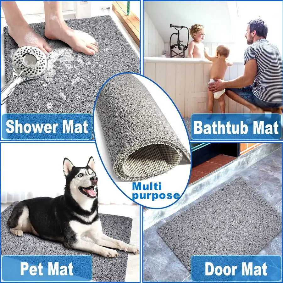 Mats Non Slip for Elderly, 24x47Extra Lager Loofah Shower Mat, Loofah Bath Mats for Shower, NonSlip Bath Mat for ElderlyGrey