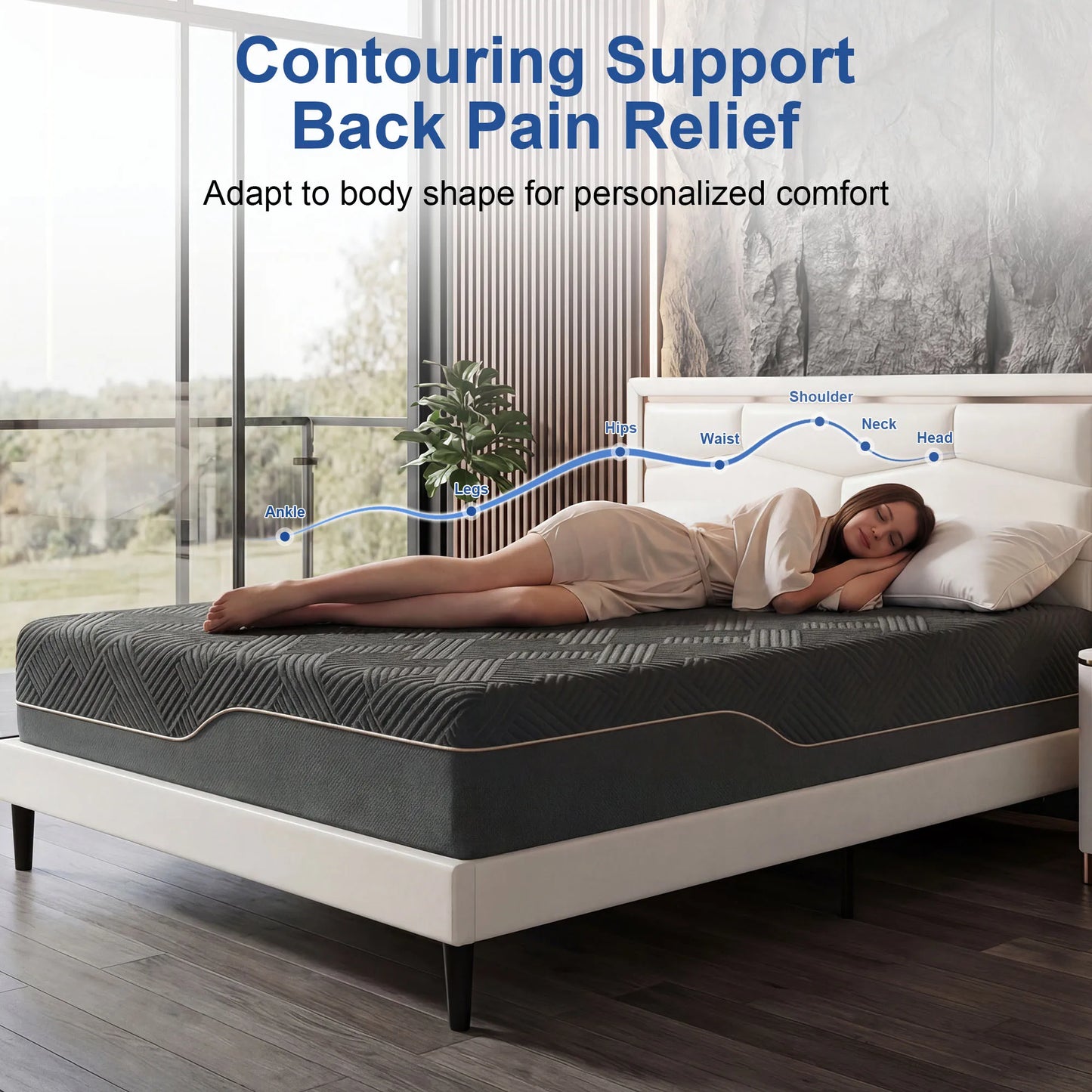 14/12 Inch Extra Firm Queen /King Size Memory Foam Mattress for Back Pain Relief, Bed in a Box, CertiPUR-US Certified