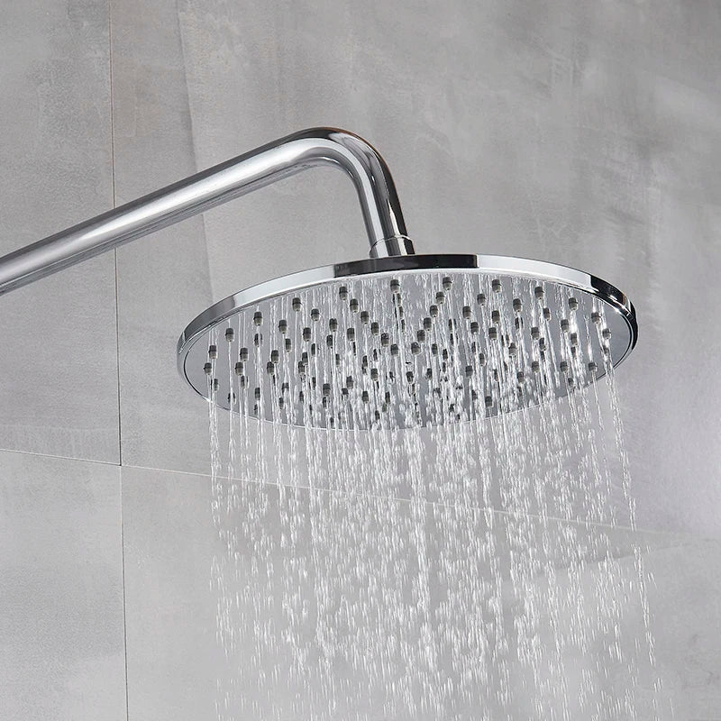 Suguword Thermostatic Chrome Bathroom Shower Faucet Set Rainfall Bath 8 inch Shower Head Thermostat Shower Crane Taps