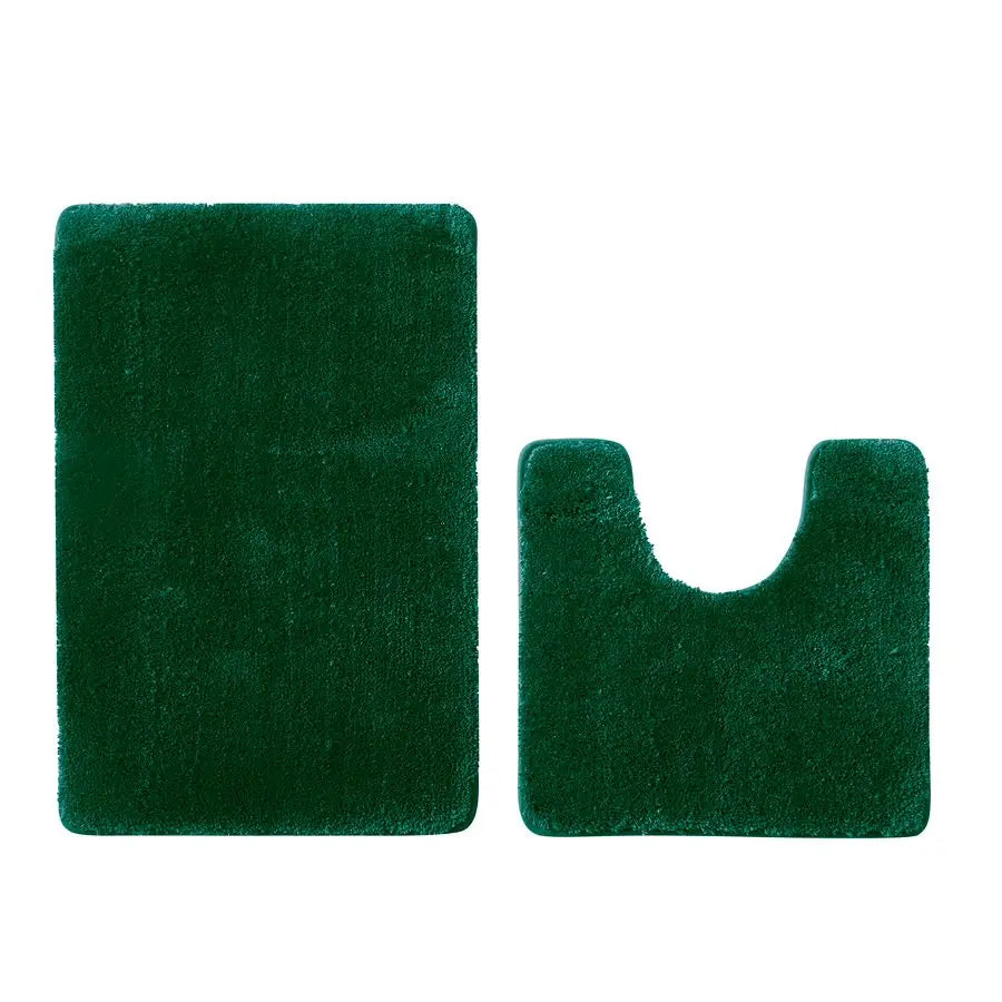 Rug Set 2Piece, Thick ampSoft Microfiber Shaggy, U Shaped Contour, Machine Washable Bath Mats, Absorbent Bath Rugs, NonSlip Rubb