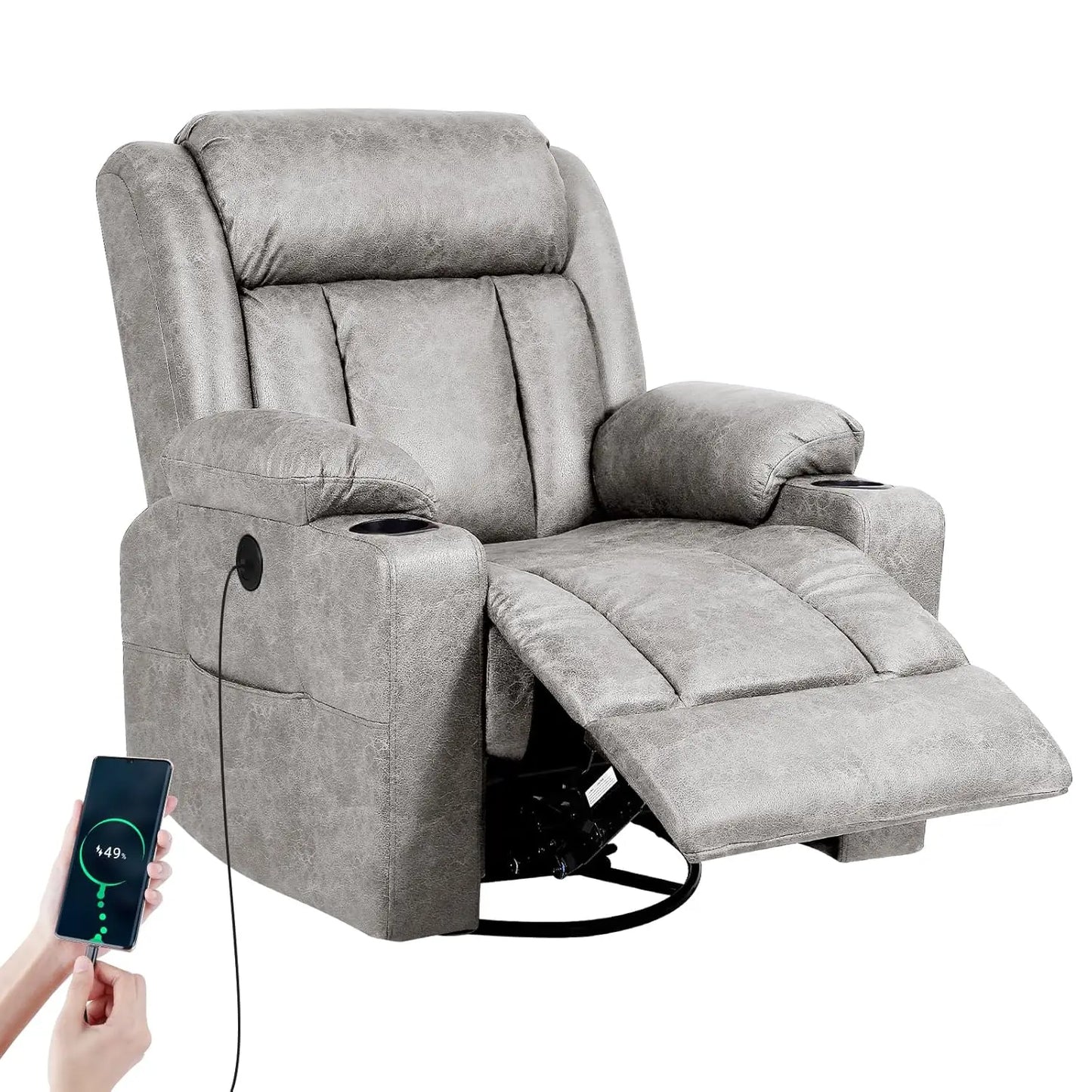 Rocking Recliner Chair, Massage Rocker Recliner Chair with Vibration Massage and Heat,360° Swivel Recliner Chairs,, Customized