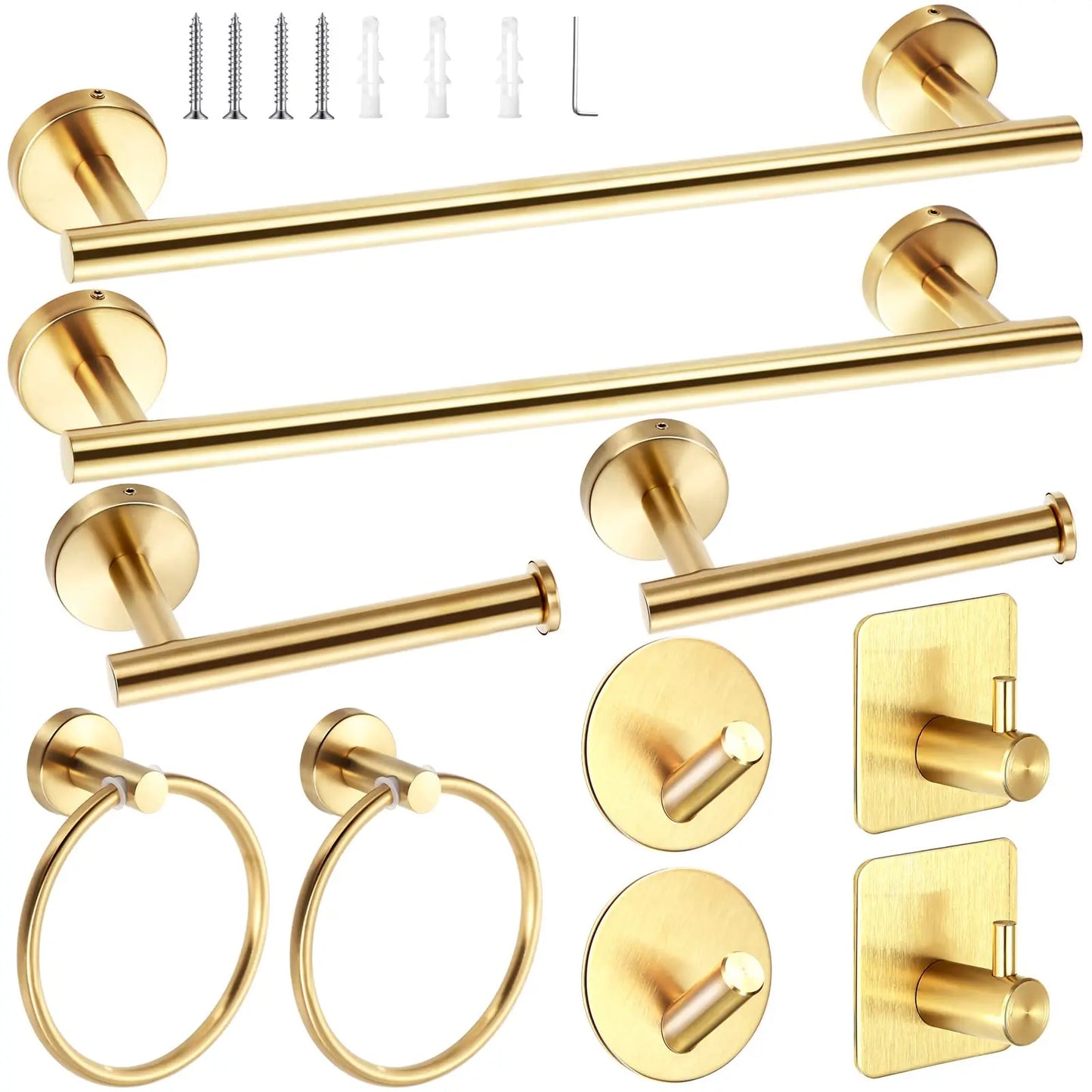 10 Pcs Matte Bathroom Hardware Set SUS304 Bathroom Hanger Set 16 Inch Hand Towel Bar Towel Holder Toilet Paper Holder