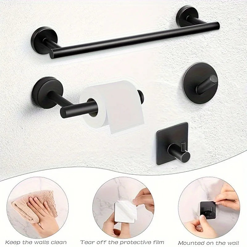 10 Pcs Matte Bathroom Hardware Set SUS304 Bathroom Hanger Set 16 Inch Hand Towel Bar Towel Holder Toilet Paper Holder