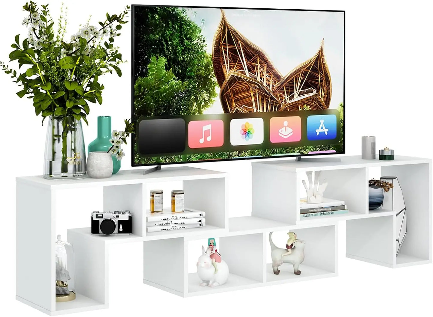 3 Pieces Console TV Stand, Free-Combination Entertainment Center for 50 55 60 65 Inch TV, Minimalist Modern.Customized