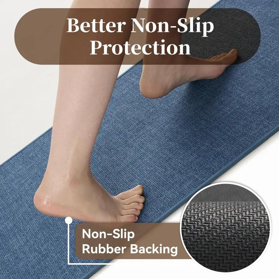 Bathroom Runner RugUltra Thin Non Slip Bath Mat Runner for Bathroom Mat Quick Dry, Rubber Backing Washable Runner Bathroom Rugs