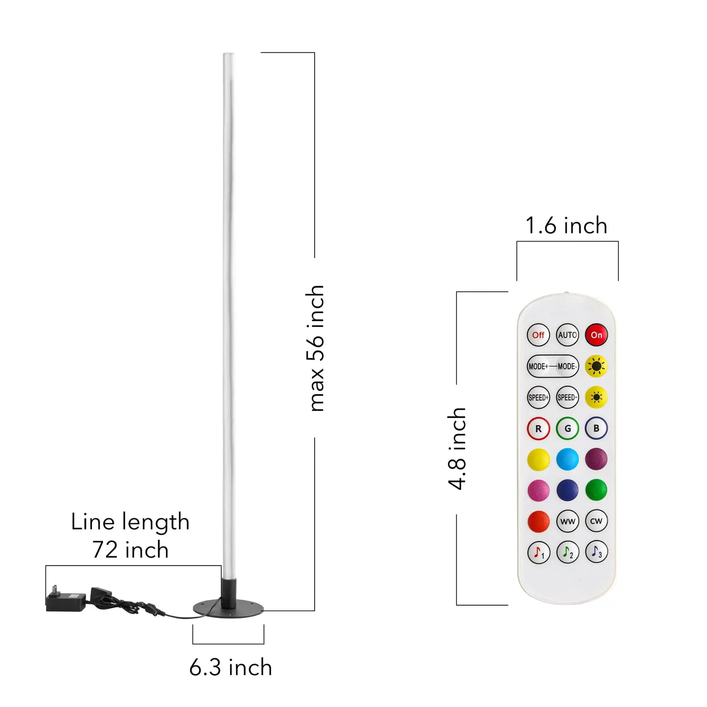 RGBW Bendable Floor Lamp with App Control - Modern LED Light for Living Room 16 Colors, Standing Lamp for Home Office