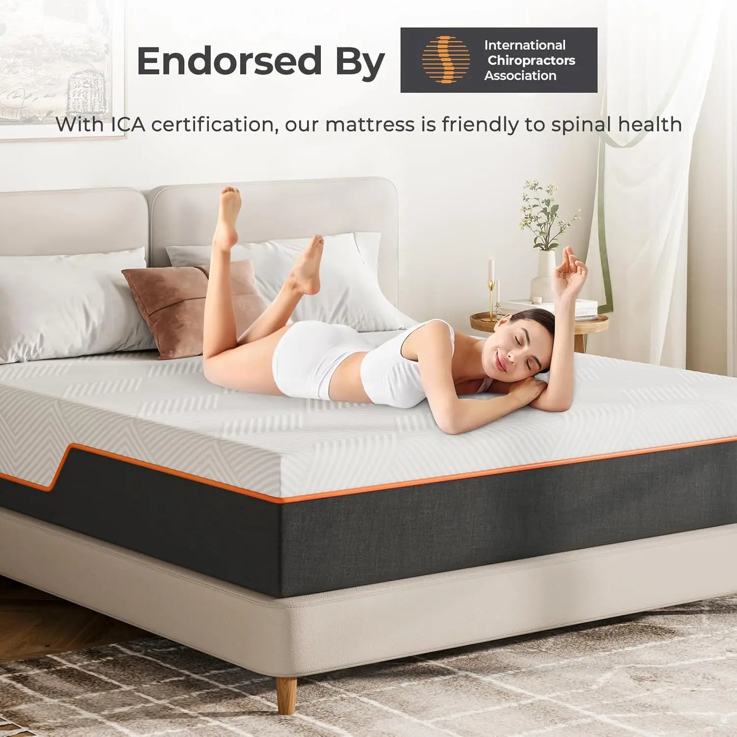 King Size Gel Memory Foam Mattress, 14 Inch, Cool Sleep, Pressure Relief, Body Support, Medium Firm, White, Made in USA