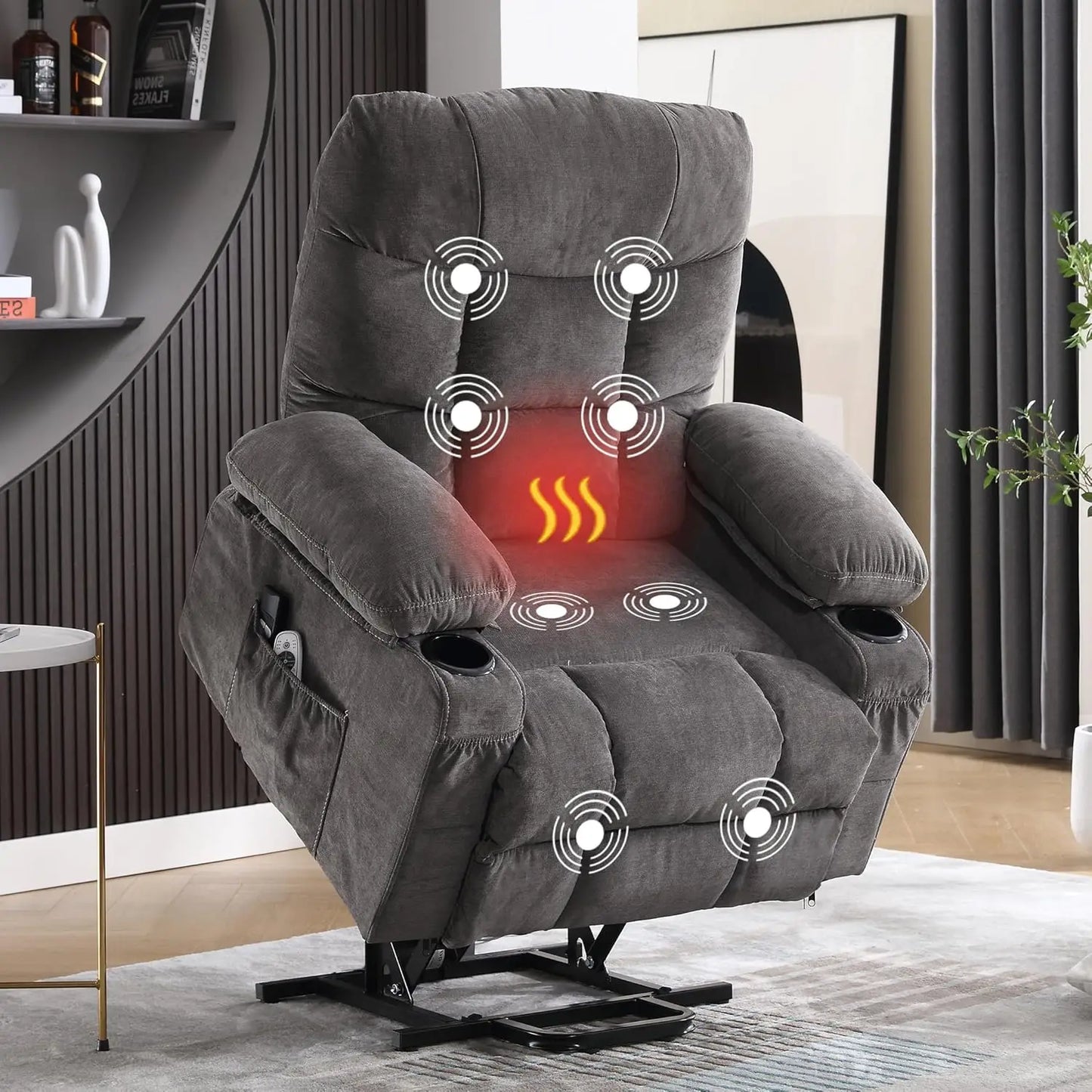 Power Lift Recliner Chair for Elderly with Vibration Massage and Lumbar Heating, Electric Lift Recliner Single Sofa, Customized