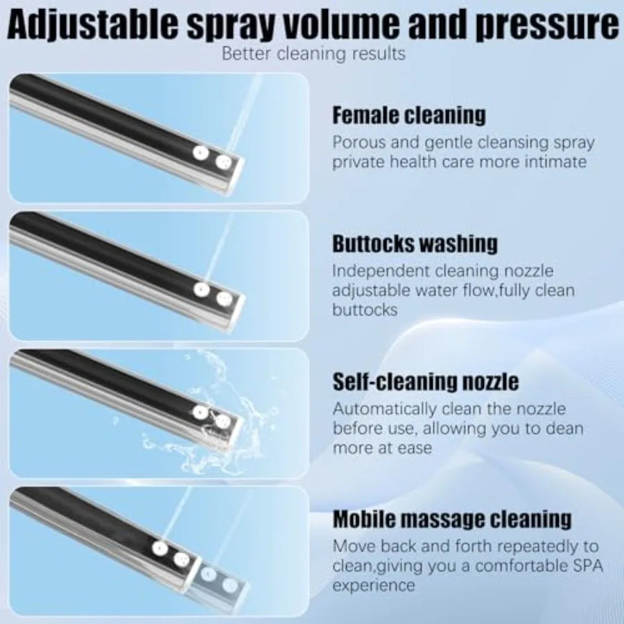 Electric Warm Water Bidet Toilet Seat with Warm Air Drying Heated Seat Self-cleaning Nozzle Temperature Adjustable White Round
