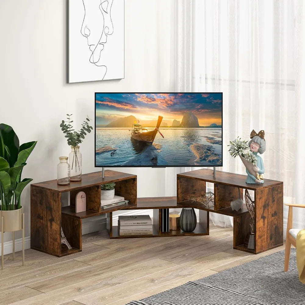3 Pieces Console TV Stand, Free-Combination Entertainment Center for 50 55 60 65 Inch TV, Minimalist Modern.Customized