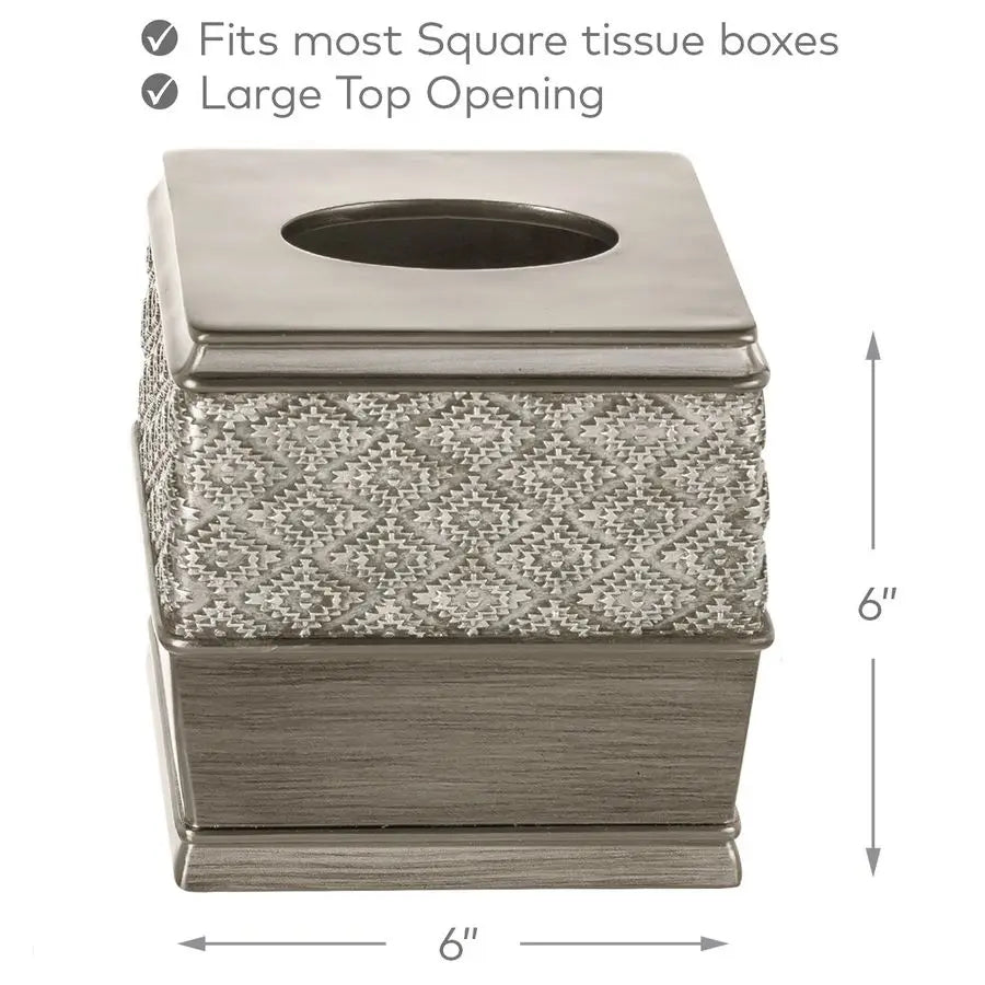 Dublin Silver Bathroom Accessories Set Complete Brushed Silver 6 Piece Bathroom Set Toilet Brush and Holder, Tissue Cover, Toot