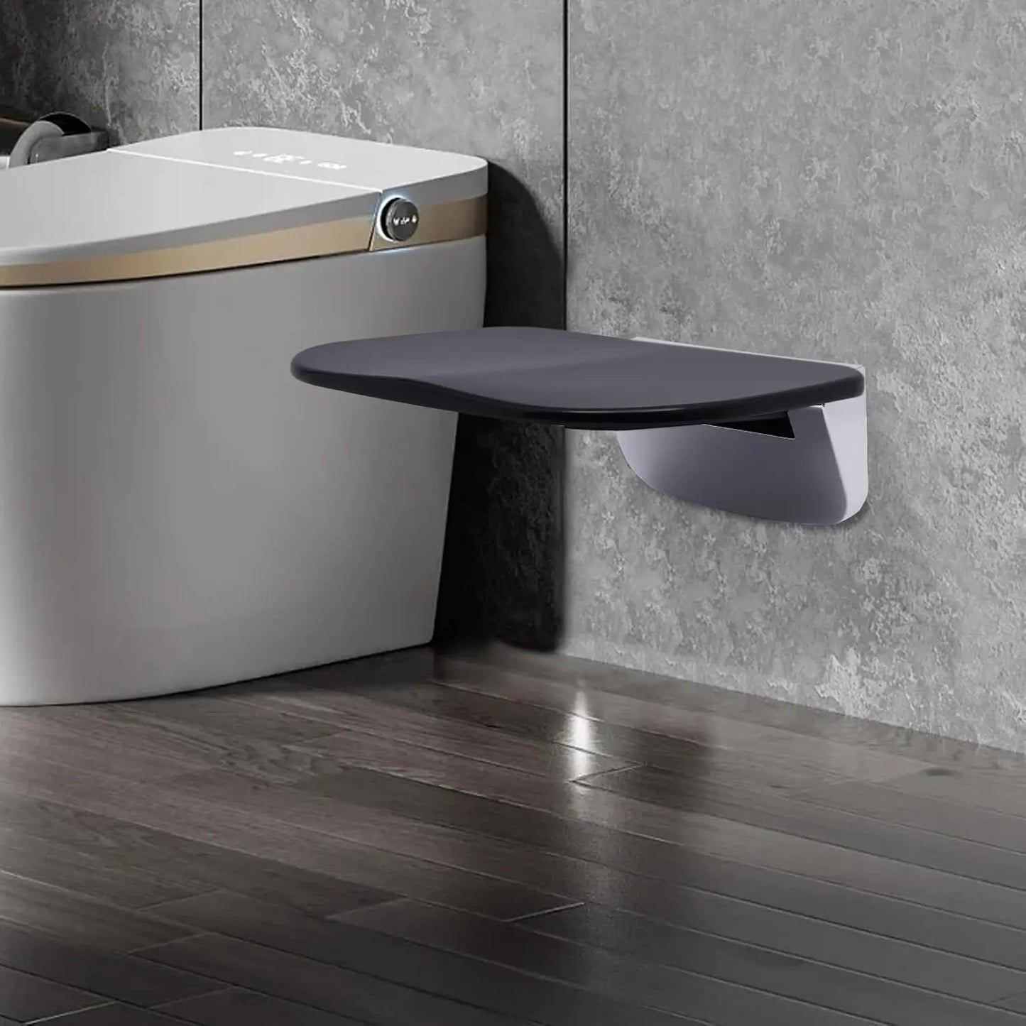 Folding Shower Seat Wall Mounted Easy Clean 400 LB Capacity Foldable Shower Chair Fold Up Shower Stool for Adults Elderly