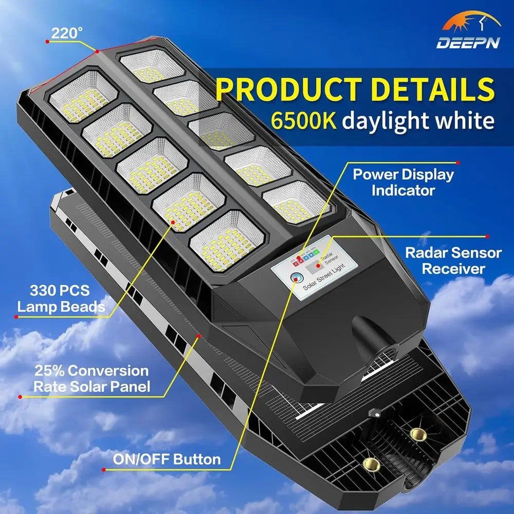 Lights Outdoor, IP66 Waterproof Street Lights Outdoor, 6500K Dusk to r Security flood Lights Motion Sensor with Remote Control o