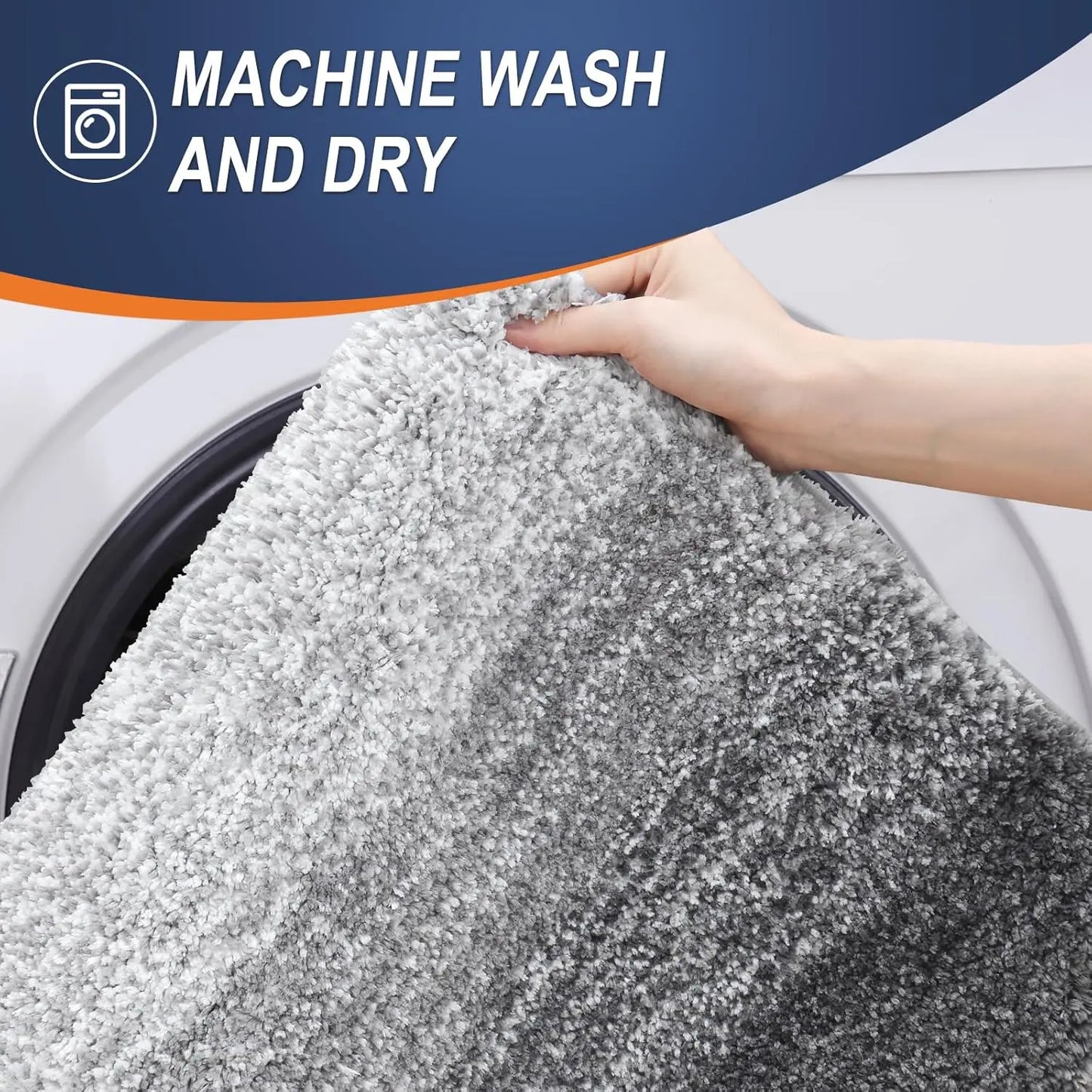 Extra Soft Absorbent Microfiber Bath Rugs, Rubber Backing, Quick Dry, Machine Washable for Bathroom Floor and Shower, Grey