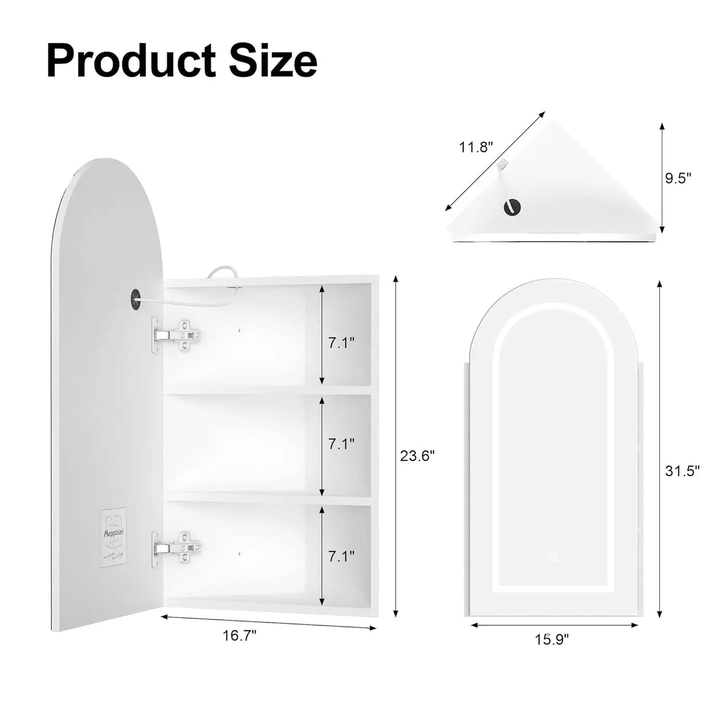 16x31 Inch White Lighted Corner Medicine Cabinet with Mirror,Corner Bathroom Cabinet Surface Mounted for Bathroom, Customized