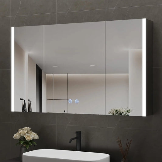 24 x 40 Inch LED Medicine Cabinet with Mirror, Lighted Bathroom Smart Mirror Cabinet with Bluetooth, Customized