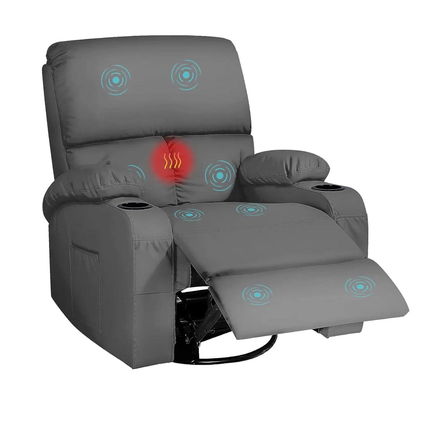 Rocking Recliner Chair, Massage Rocker Recliner Chair with Vibration Massage and Heat,360° Swivel Recliner Chairs,, Customized