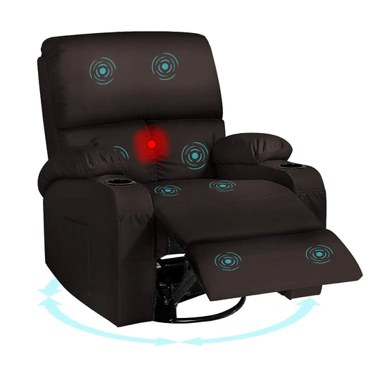 Rocking Recliner Chair, Massage Rocker Recliner Chair with Vibration Massage and Heat,360° Swivel Recliner Chairs,, Customized