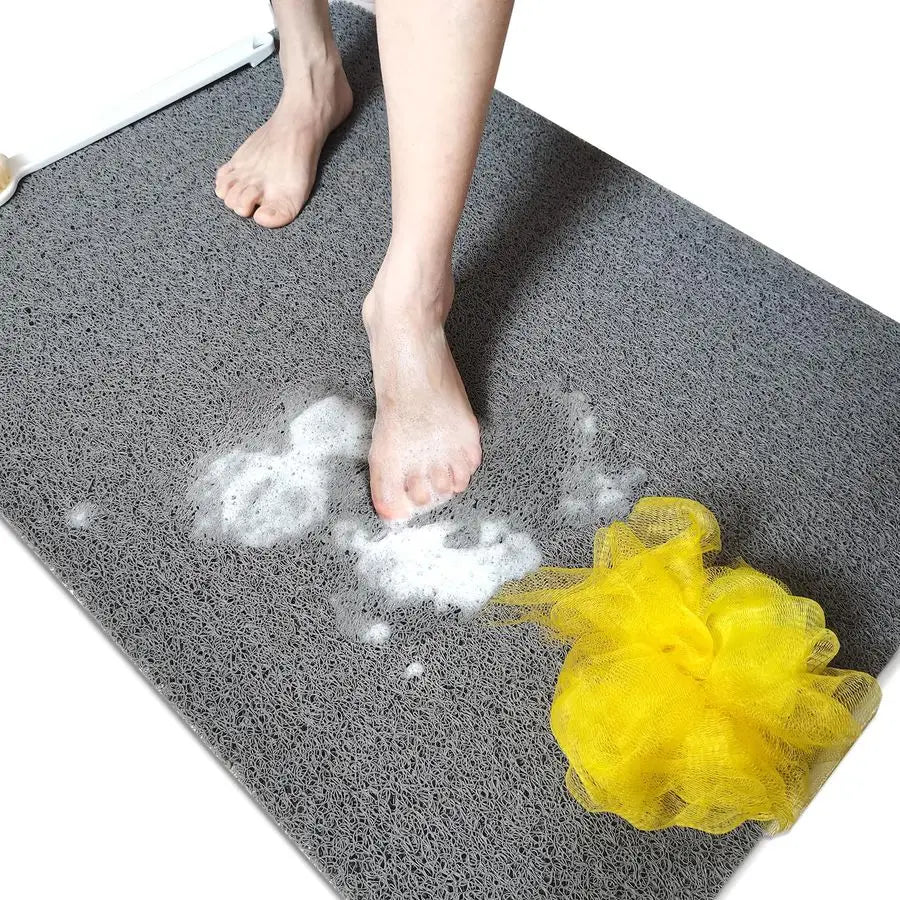 Mats Non Slip for Elderly, 24x47Extra Lager Loofah Shower Mat, Loofah Bath Mats for Shower, NonSlip Bath Mat for ElderlyGrey