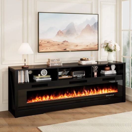 65" Fireplace TV Stand for Living Room, LED Entertainment Center for TVs Up to 75", Modern TV Stands with 60", Customized