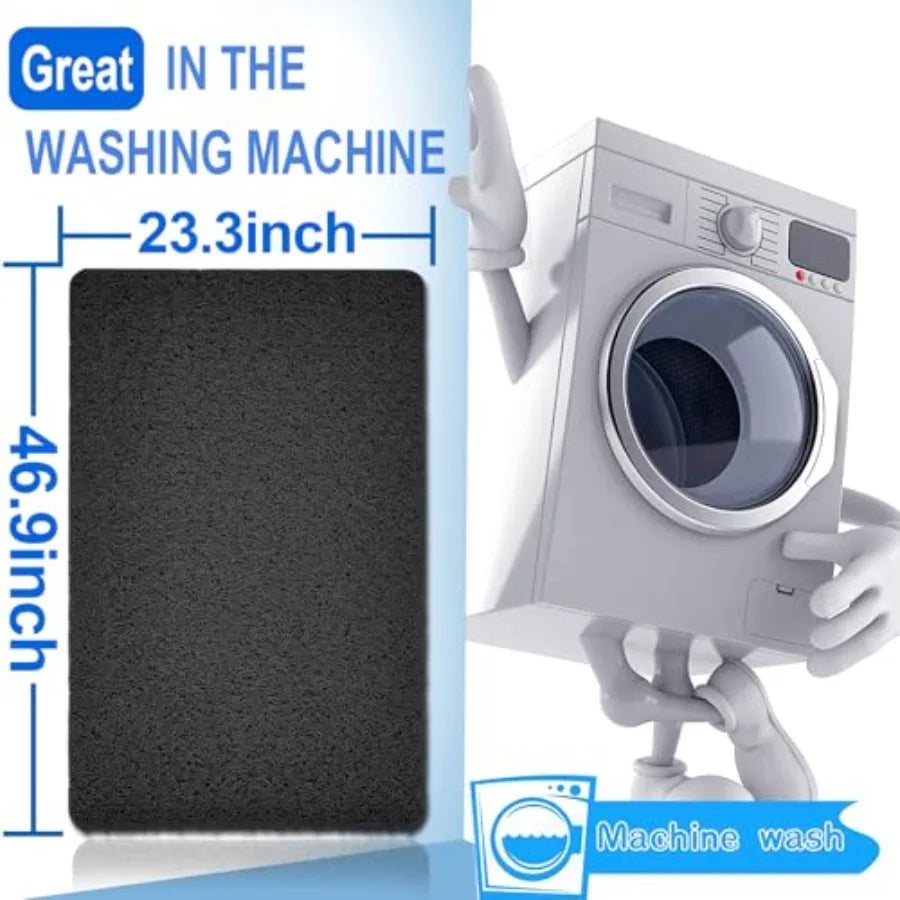 Shower Mats Non Slip for Elderly 24x47'' Extra Large Loofah Bath Mats for Shower Non-Slip Bath for Elderly Black