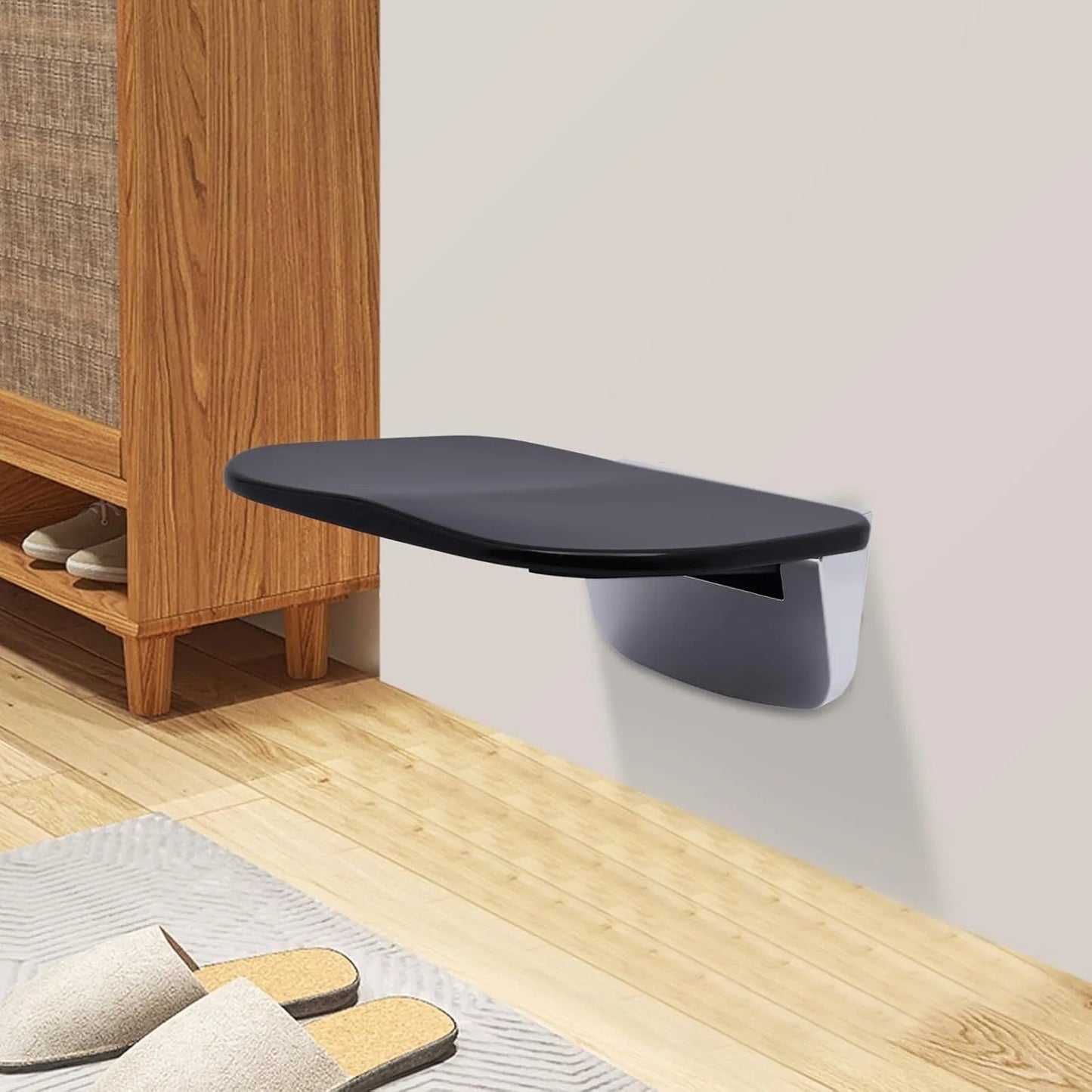 Folding Shower Seat Wall Mounted Easy Clean 400 LB Capacity Foldable Shower Chair Fold Up Shower Stool for Adults Elderly