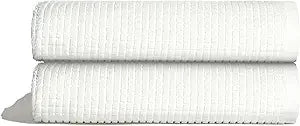 Terry Cotton Waffle Bath Towel Set – 2 Pack Luxury, Quick Dry & Absorbent Bathroom Towels – Soft, Lightweight, Durable Large