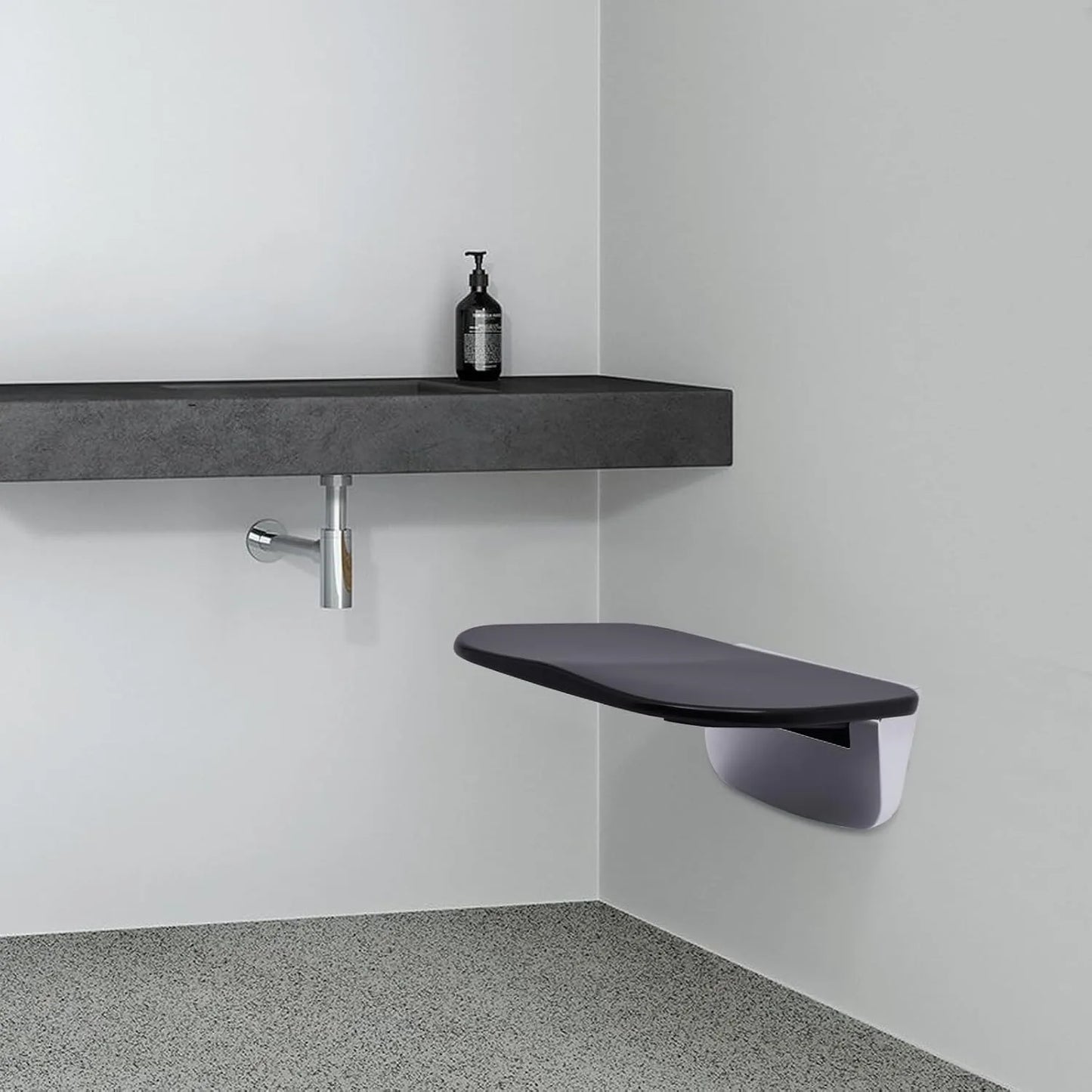 Folding Shower Seat Wall Mounted Easy Clean 400 LB Capacity Foldable Shower Chair Fold Up Shower Stool for Adults Elderly
