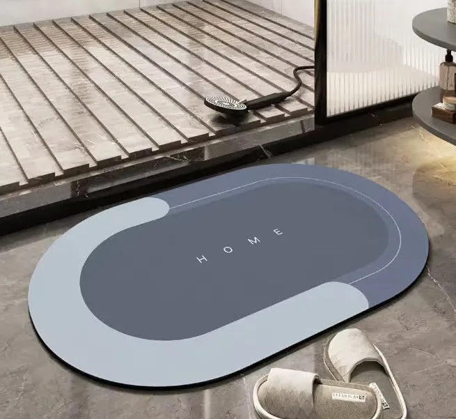 Gray Home Bath Mat Quick Drying Super Absorbent Bathroom Rug Non Slip Soft Floor Mat for Bathroom Toilet Living Room Decor