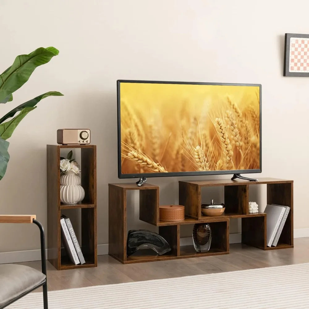 3 Pieces Console TV Stand, Free-Combination Entertainment Center for 50 55 60 65 Inch TV, Minimalist Modern.Customized
