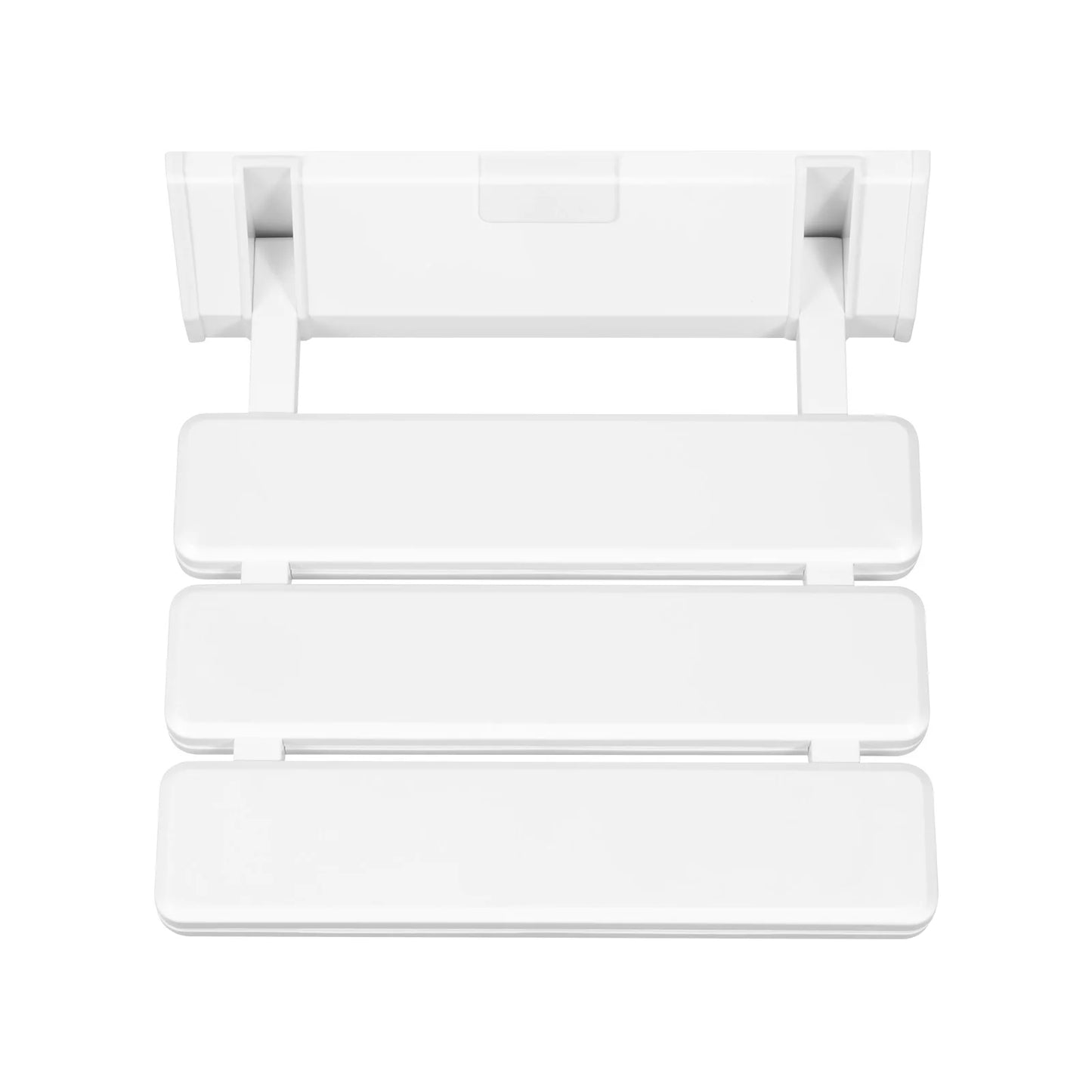 Folding Shower Seat Wall Mounted, Up to 130kg/286.6lbs, Secure Ergonomic Foldable Shower Bench, Space Saving Fold Down, White