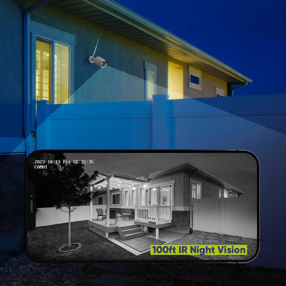 SANNCE 6PCS 5MP Wifi Camera IP Outdoor 10CH NVR Two-way Audio Wireless Audio Video Security Surveillance Kit Cameras