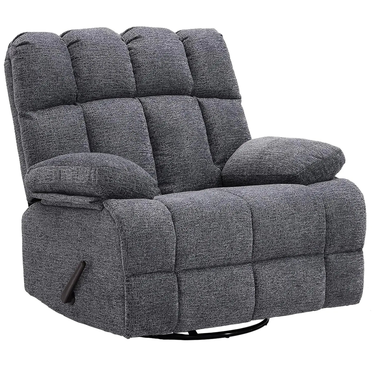 Oversized Swivel Rocker Recliner Chair Manual 350lb Wide Soft Upholstery Living Room Custom