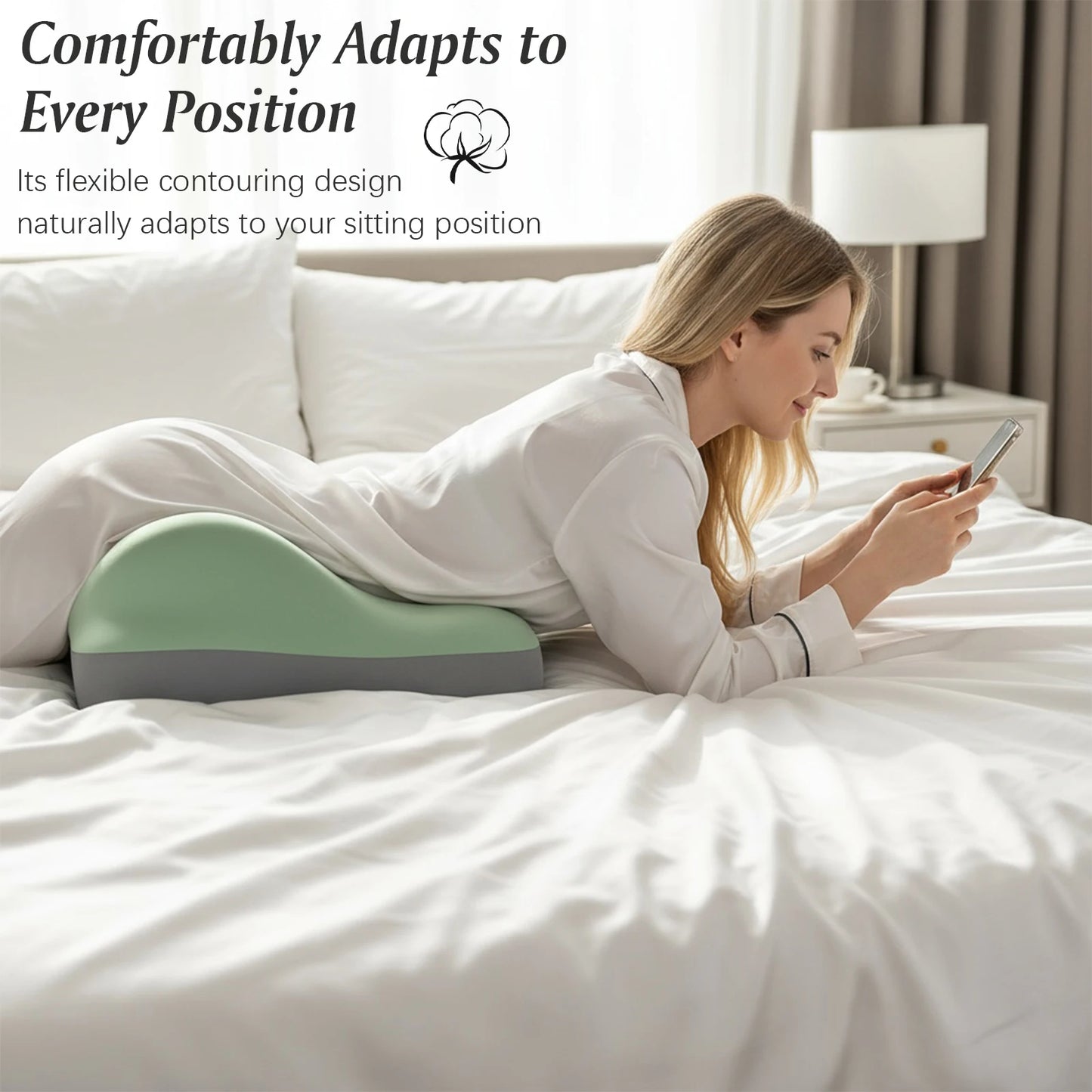 Multi-Functional Ergonomic Bed Pillow Support Wedge Pillow Memory Foam Positioning Cushion for Back Neck & Waist Pain Relief