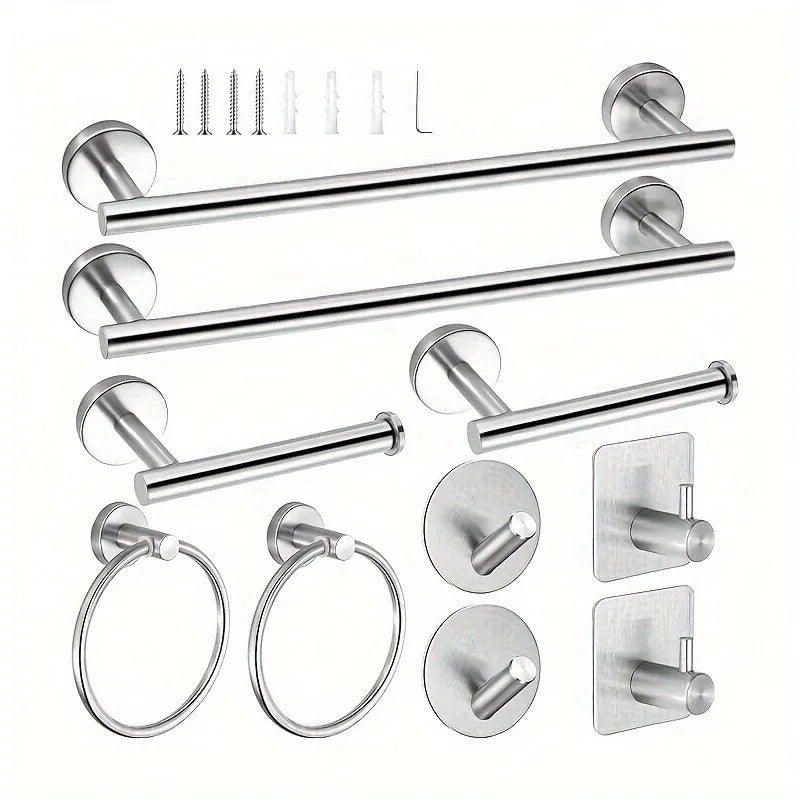 10 Pcs Matte Bathroom Hardware Set SUS304 Bathroom Hanger Set 16 Inch Hand Towel Bar Towel Holder Toilet Paper Holder