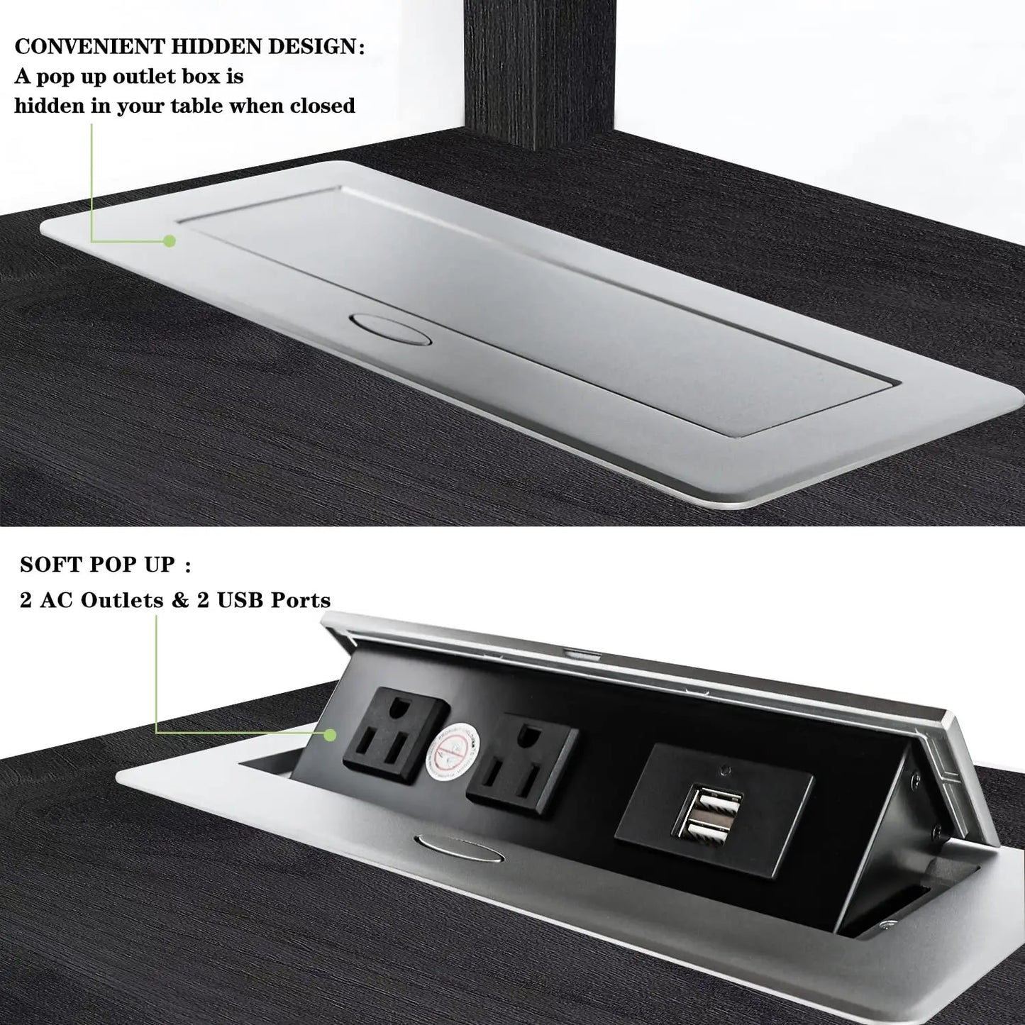 Storage End Table Side Table with Charging Station for Living Room Office, Customized