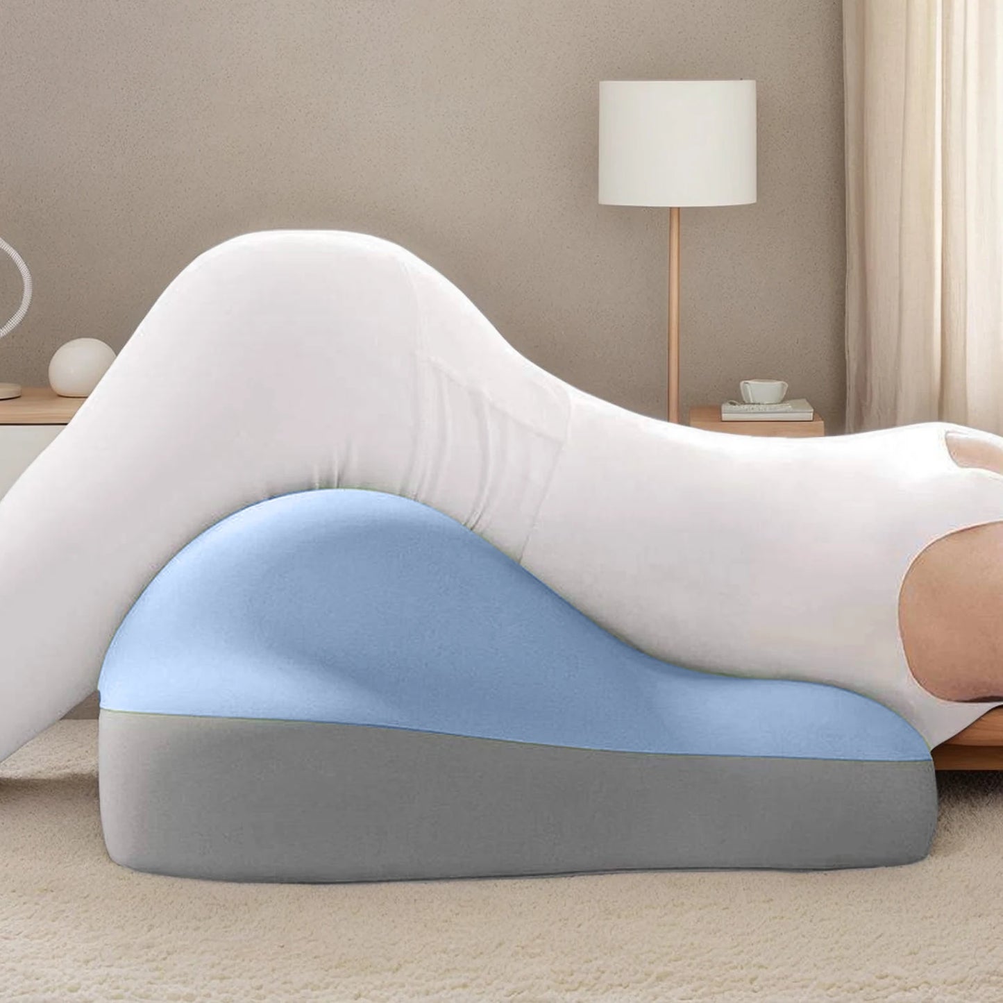 Multi-Functional Ergonomic Bed Pillow Support Wedge Pillow Memory Foam Positioning Cushion for Back Neck & Waist Pain Relief