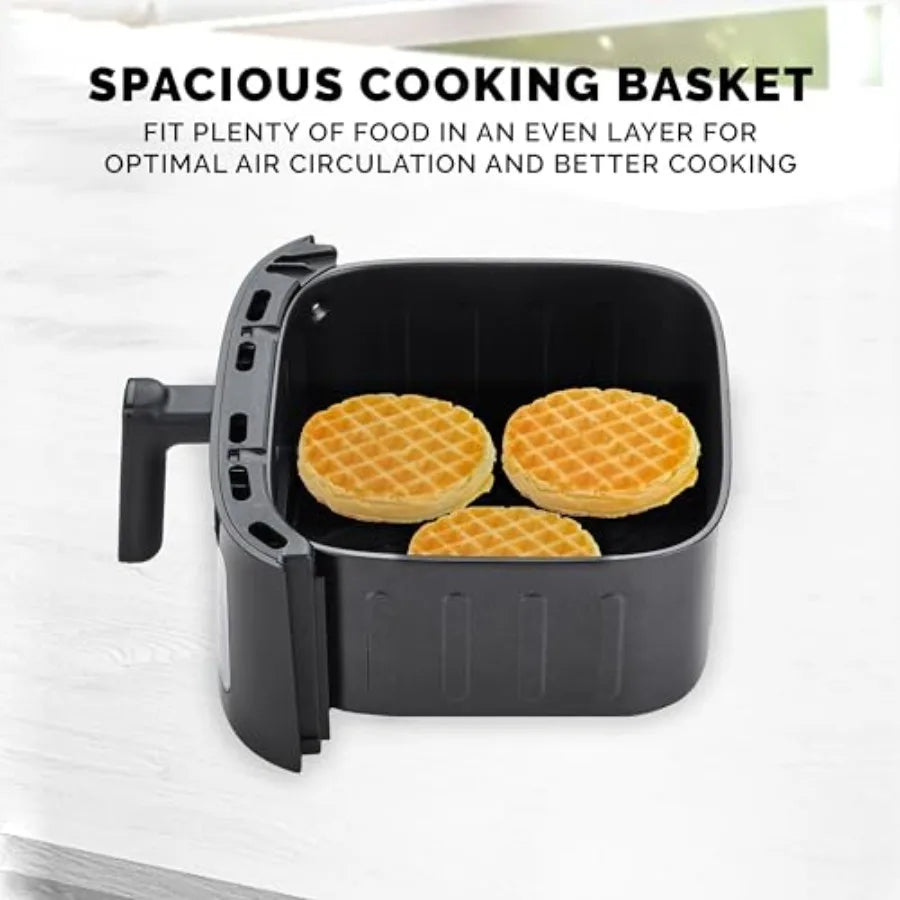 7 Quart Air Fryer with Touchscreen Controls 10 Cooking Presets in 12 Food Categories Large Illuminated View Window Nonstick Bas