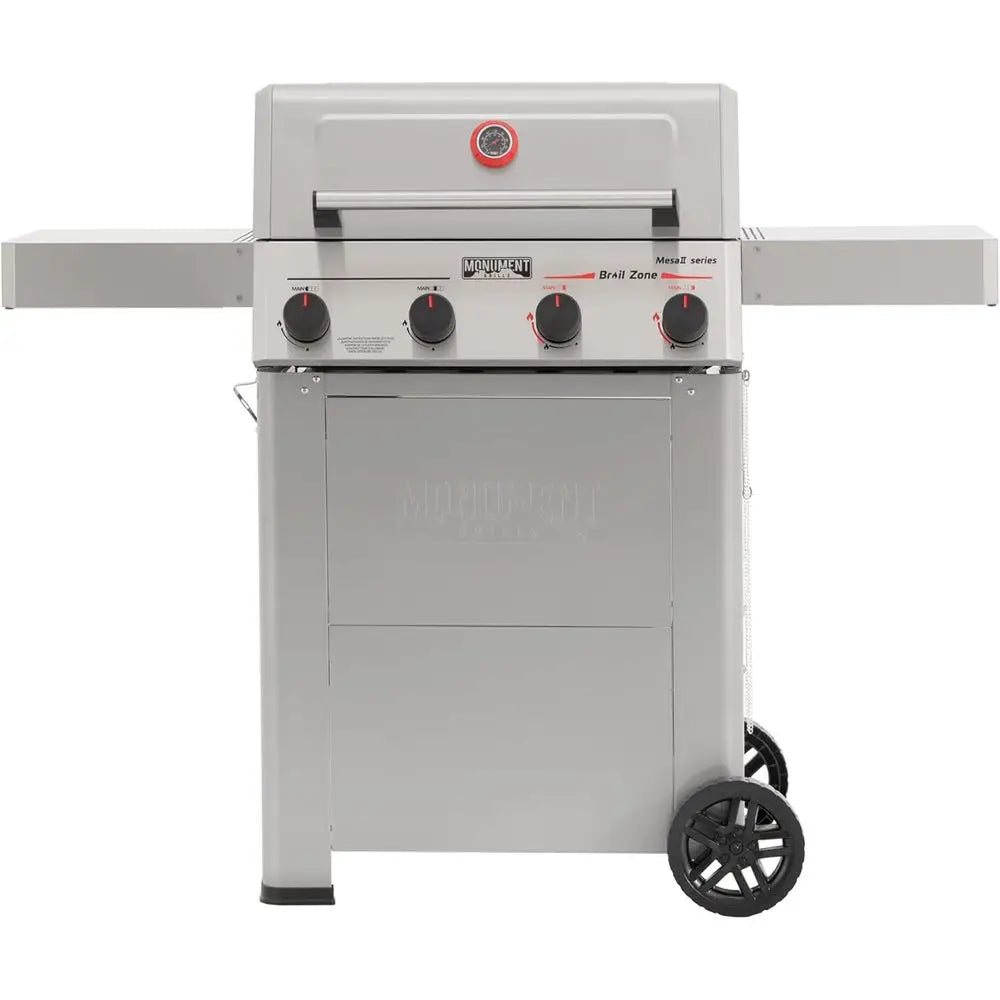 4 Burner Propane Gas Grill with d Broil Zone, StainlSteel Outdoor Mesa 2 Barbecue Grill, oldable Side Shelves, 500° in 5 Mins, A