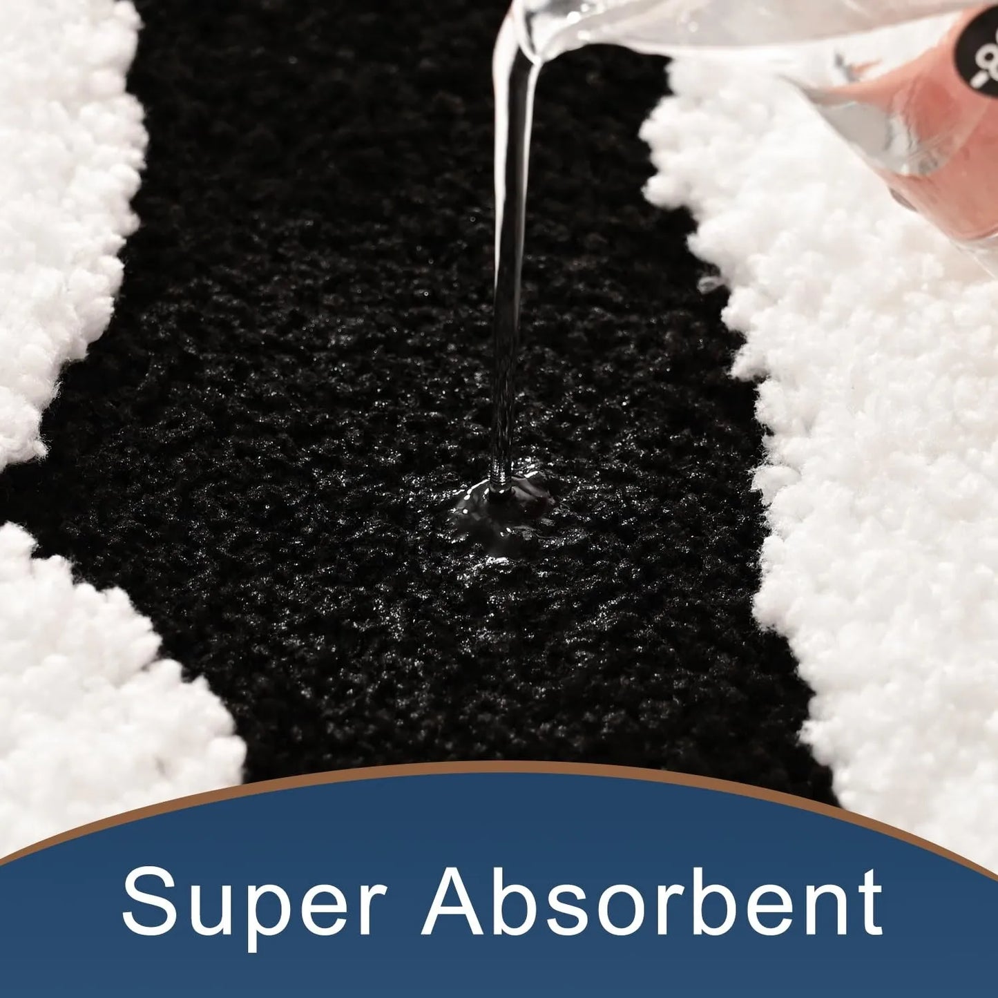 Bathroom Rug Black and White Non Slip Bath Mat Thick Soft Absorbent Floor Mat for Modern Home Decor Extra Large