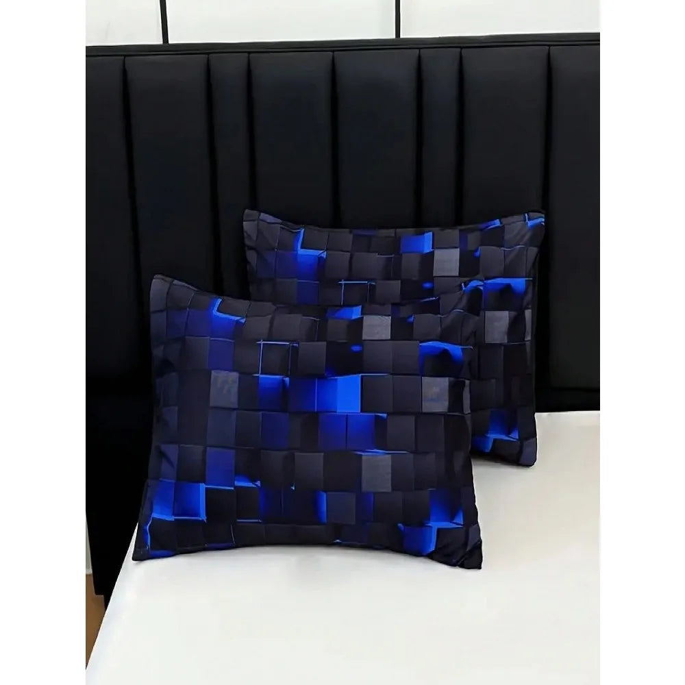 3 Piece Dark Tech Bedding Set All Seasons 1 Duvet Cover 2 Pillowcases Red Blue Orange Green